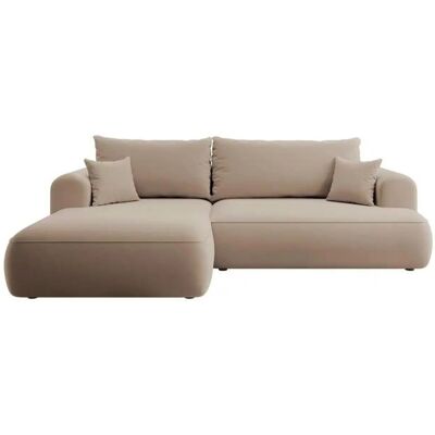 Selsey Ovo L-Form Schlafsofa - Easy-Clean Velours Beige Selsey Ovo L-Form Schlafsofa - Easy-Clean Velours Beige