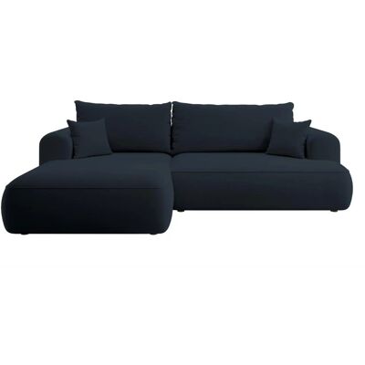 Selsey Easy-Clean-Velours Dunkelblau L-Form-Sofa - Sofa Selsey Easy-Clean-Velours Dunkelblau L-Form-Sofa - Sofa