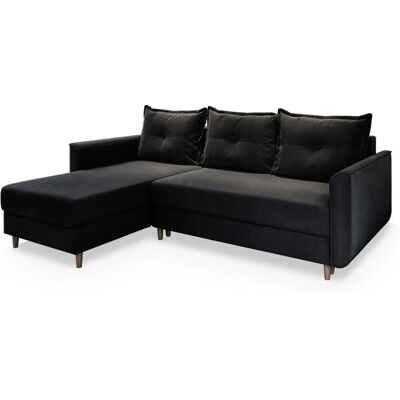 MASSENO Ecksofa mit Schlaffunktion Pisan ¦ schwarz ¦ Maße (cm): B: 220 H: 91 MASSENO Ecksofa mit Schlaffunktion Pisan ¦ schwarz ¦ Maße (cm): B: 220 H: 91
