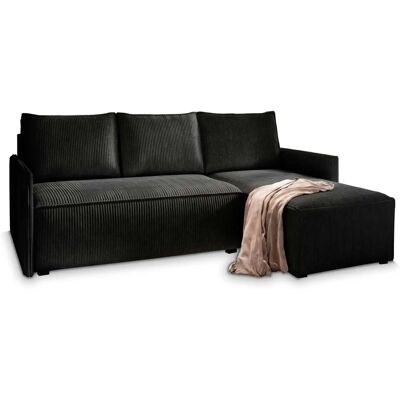 MASSENO Ecksofa mit Schlaffunktion Perusi ¦ schwarz ¦ Maße (cm): B: 206 H: 85 MASSENO Ecksofa mit Schlaffunktion Perusi ¦ schwarz ¦ Maße (cm): B: 206 H: 85