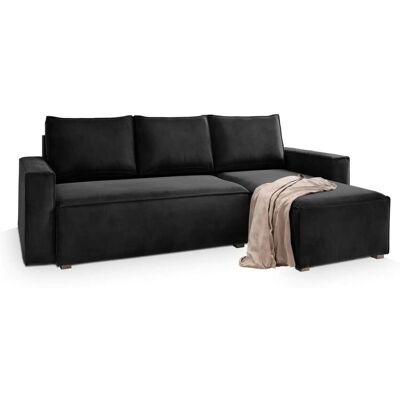 MASSENO Ecksofa mit Schlaffunktion Siles ¦ schwarz ¦ Maße (cm): B: 230 H: 85 MASSENO Ecksofa mit Schlaffunktion Siles ¦ schwarz ¦ Maße (cm): B: 230 H: 85