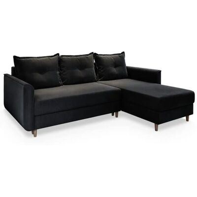 MASSENO Ecksofa mit Schlaffunktion Pisan ¦ schwarz ¦ Maße (cm): B: 220 H: 91 MASSENO Ecksofa mit Schlaffunktion Pisan ¦ schwarz ¦ Maße (cm): B: 220 H: 91