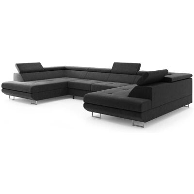 Höffner Wohnlandschaft mit Schlaffunktion Memphis ¦ schwarz ¦ Maße (cm): B: 342 H: 55 Höffner Wohnlandschaft mit Schlaffunktion Memphis ¦ schwarz ¦ Maße (cm): B: 342 H: 55