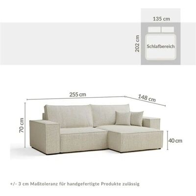 maison de rêve Ecksofa ¦ creme ¦ Maße (cm): B: 255 H: 70 maison de rêve Ecksofa ¦ creme ¦ Maße (cm): B: 255 H: 70