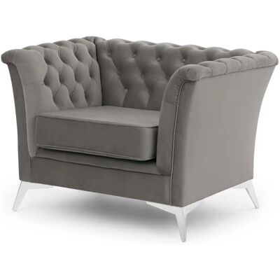 S-STYLE Chesterfield Sessel Wilhelm ¦ grau ¦ Maße (cm): B: 116 H: 78 S-STYLE Chesterfield Sessel Wilhelm ¦ grau ¦ Maße (cm): B: 116 H: 78
