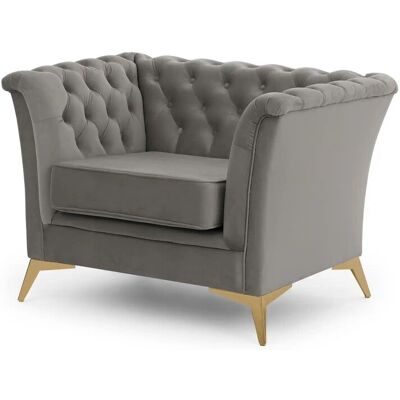 S-STYLE Chesterfield Sessel Wilhelm ¦ grau ¦ Maße (cm): B: 116 H: 78 S-STYLE Chesterfield Sessel Wilhelm ¦ grau ¦ Maße (cm): B: 116 H: 78