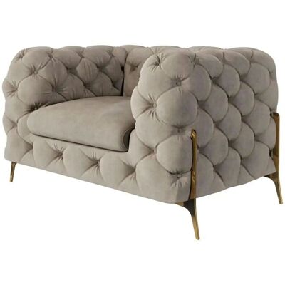 S-STYLE Chesterfield Sessel Natalie ¦ creme ¦ Maße (cm): B: 125 H: 75 S-STYLE Chesterfield Sessel Natalie ¦ creme ¦ Maße (cm): B: 125 H: 75