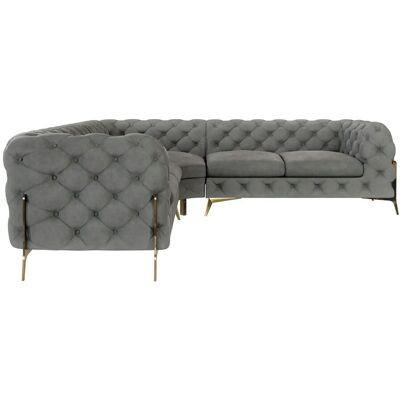 S-Style Möbel - Emily Chesterfield - Grau - 264x75x264cm - Sofa S-Style Möbel - Emily Chesterfield - Grau - 264x75x264cm - Sofa