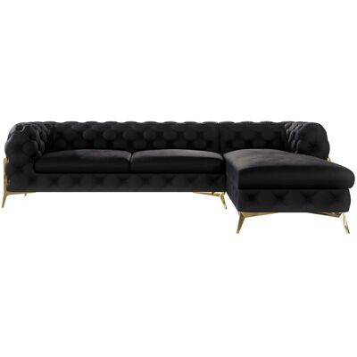 S-Style Möbel - Emily Chesterfield - Schwarz - Ecksofa S-Style Möbel - Emily Chesterfield - Schwarz - Ecksofa