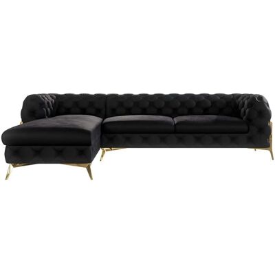S-Style Möbel - Emily Chesterfield - Schwarz - Ecksofa - Sofa S-Style Möbel - Emily Chesterfield - Schwarz - Ecksofa - Sofa