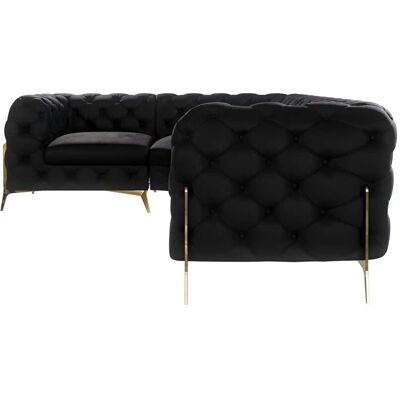 S-Style Möbel - Emily Chesterfield - Velvet - Schwarz - Sofa S-Style Möbel - Emily Chesterfield - Velvet - Schwarz - Sofa