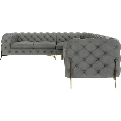 S-STYLE Chesterfield Ecksofa Natalie ¦ grau ¦ Maße (cm): B: 323 H: 75 S-STYLE Chesterfield Ecksofa Natalie ¦ grau ¦ Maße (cm): B: 323 H: 75