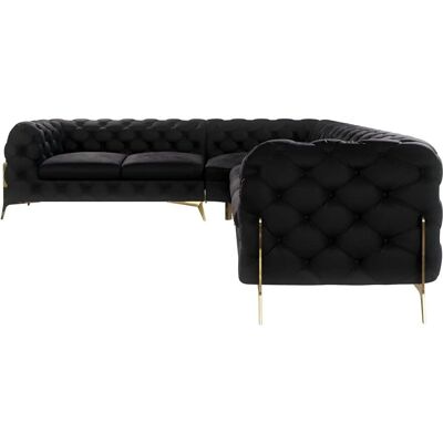S-STYLE Chesterfield Ecksofa Natalie ¦ schwarz ¦ Maße (cm): B: 323 H: 75 S-STYLE Chesterfield Ecksofa Natalie ¦ schwarz ¦ Maße (cm): B: 323 H: 75