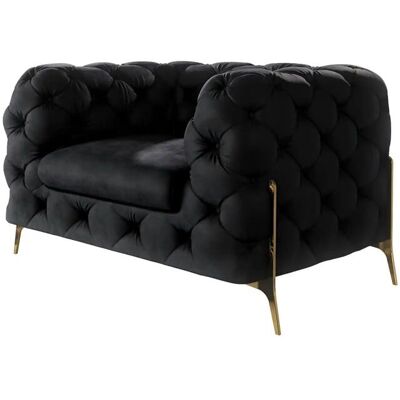 S-STYLE Chesterfield Sessel Natalie ¦ schwarz ¦ Maße (cm): B: 125 H: 75 S-STYLE Chesterfield Sessel Natalie ¦ schwarz ¦ Maße (cm): B: 125 H: 75