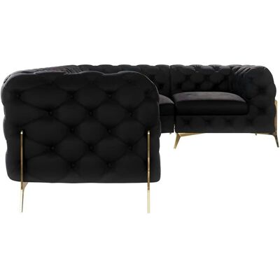 S-Style Möbel - Emily Chesterfield - Samt - Schwarz - Sofa S-Style Möbel - Emily Chesterfield - Samt - Schwarz - Sofa
