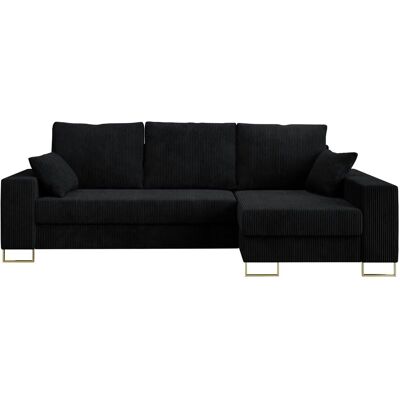 Höffner Ecksofa mit Schlaffunktion Dorain ¦ schwarz ¦ Maße (cm): B: 242 H: 85 Höffner Ecksofa mit Schlaffunktion Dorain ¦ schwarz ¦ Maße (cm): B: 242 H: 85