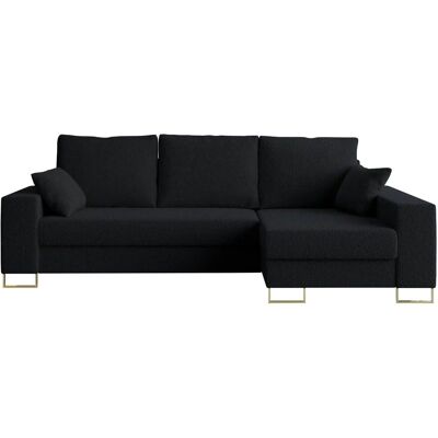 Höffner Ecksofa mit Schlaffunktion Dorain ¦ schwarz ¦ Maße (cm): B: 242 H: 85 Höffner Ecksofa mit Schlaffunktion Dorain ¦ schwarz ¦ Maße (cm): B: 242 H: 85