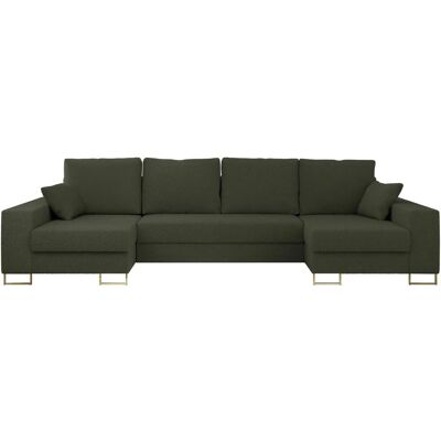 Höffner Wohnlandschaft mit Schlaffunktion Dorain ¦ grün ¦ Maße (cm): B: 312 H: 95 Höffner Wohnlandschaft mit Schlaffunktion Dorain ¦ grün ¦ Maße (cm): B: 312 H: 95