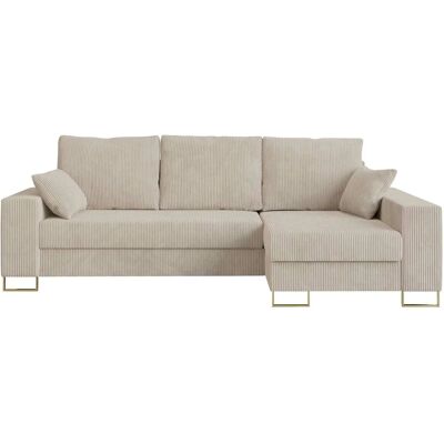 Höffner Ecksofa mit Schlaffunktion Dorain ¦ beige ¦ Maße (cm): B: 242 H: 85 Höffner Ecksofa mit Schlaffunktion Dorain ¦ beige ¦ Maße (cm): B: 242 H: 85