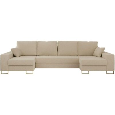 Höffner Wohnlandschaft mit Schlaffunktion Dorain ¦ beige ¦ Maße (cm): B: 312 H: 95 Höffner Wohnlandschaft mit Schlaffunktion Dorain ¦ beige ¦ Maße (cm): B: 312 H: 95
