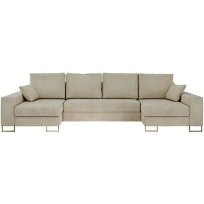 Höffner Wohnlandschaft mit Schlaffunktion Dorain ¦ beige ¦ Maße (cm): B: 312 H: 95 Höffner Wohnlandschaft mit Schlaffunktion Dorain ¦ beige ¦ Maße (cm): B: 312 H: 95