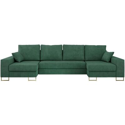 Höffner Wohnlandschaft mit Schlaffunktion Dorain ¦ grün ¦ Maße (cm): B: 312 H: 95 Höffner Wohnlandschaft mit Schlaffunktion Dorain ¦ grün ¦ Maße (cm): B: 312 H: 95