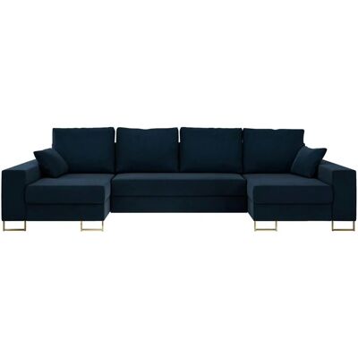 Höffner Wohnlandschaft mit Schlaffunktion Dorain ¦ blau ¦ Maße (cm): B: 312 H: 95 Höffner Wohnlandschaft mit Schlaffunktion Dorain ¦ blau ¦ Maße (cm): B: 312 H: 95