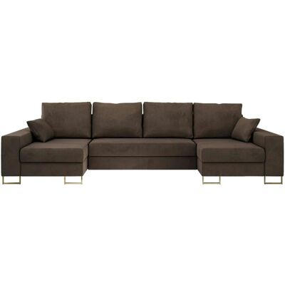 Höffner Wohnlandschaft mit Schlaffunktion Dorain ¦ braun ¦ Maße (cm): B: 312 H: 95 Höffner Wohnlandschaft mit Schlaffunktion Dorain ¦ braun ¦ Maße (cm): B: 312 H: 95