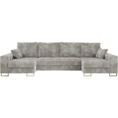 Höffner Wohnlandschaft mit Schlaffunktion Dorain ¦ silber ¦ Maße (cm): B: 312 H: 95 Höffner Wohnlandschaft mit Schlaffunktion Dorain ¦ silber ¦ Maße (cm): B: 312 H: 95