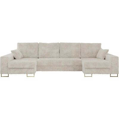 Höffner Wohnlandschaft mit Schlaffunktion Dorain ¦ beige ¦ Maße (cm): B: 312 H: 95 Höffner Wohnlandschaft mit Schlaffunktion Dorain ¦ beige ¦ Maße (cm): B: 312 H: 95