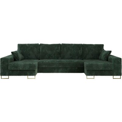Höffner Wohnlandschaft mit Schlaffunktion Dorain ¦ grün ¦ Maße (cm): B: 312 H: 95 Höffner Wohnlandschaft mit Schlaffunktion Dorain ¦ grün ¦ Maße (cm): B: 312 H: 95