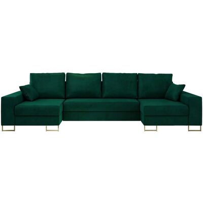 Höffner Wohnlandschaft mit Schlaffunktion Dorain ¦ grün ¦ Maße (cm): B: 312 H: 95 Höffner Wohnlandschaft mit Schlaffunktion Dorain ¦ grün ¦ Maße (cm): B: 312 H: 95