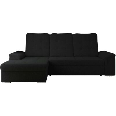 Höffner Ecksofa mit Schlaffunktion Madrito ¦ schwarz ¦ Maße (cm): B: 256 H: 89 Höffner Ecksofa mit Schlaffunktion Madrito ¦ schwarz ¦ Maße (cm): B: 256 H: 89
