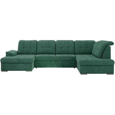 Höffner Wohnlandschaft mit Schlaffunktion Madrito ¦ grün ¦ Maße (cm): B: 323 H: 89 Höffner Wohnlandschaft mit Schlaffunktion Madrito ¦ grün ¦ Maße (cm): B: 323 H: 89