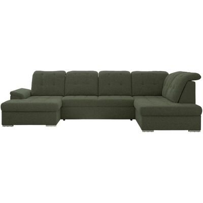 Höffner Wohnlandschaft mit Schlaffunktion Madrito ¦ grün ¦ Maße (cm): B: 323 H: 89 Höffner Wohnlandschaft mit Schlaffunktion Madrito ¦ grün ¦ Maße (cm): B: 323 H: 89