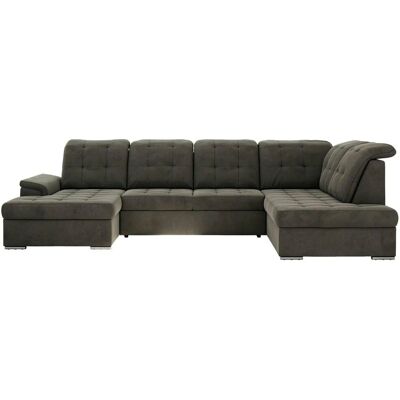 Höffner Wohnlandschaft mit Schlaffunktion Madrito ¦ grau ¦ Maße (cm): B: 323 H: 89 Höffner Wohnlandschaft mit Schlaffunktion Madrito ¦ grau ¦ Maße (cm): B: 323 H: 89
