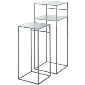 Haku Möbel Beistelltische-Set Metall grau - Beistelltische Haku Möbel Beistelltische-Set Metall grau - Beistelltische