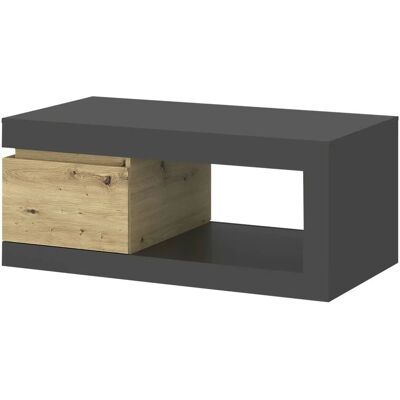 Osmo 1 Schubladen Couchtisch - Platin und Eiche Osmo 1 Schubladen Couchtisch - Platin und Eiche