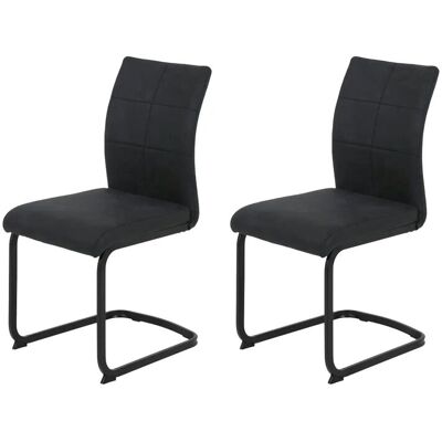 Höffner Polsterschwingstuhl 2er-Set ¦ grau ¦ Maße (cm): B: 59 H: 89 Höffner Polsterschwingstuhl 2er-Set ¦ grau ¦ Maße (cm): B: 59 H: 89