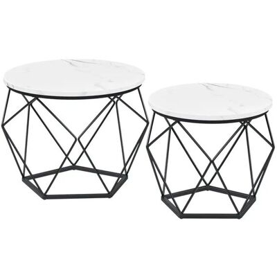 VASAGLE Weiß/Schwarz Couchtisch-Set - Modern, Vielseitig VASAGLE Weiß/Schwarz Couchtisch-Set - Modern, Vielseitig