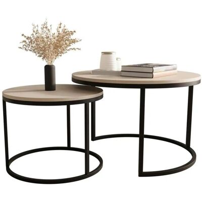 Selsey Couchtisch 2er Set Bello ¦ beige ¦ Maße (cm): H: 46 Ø: 70 Selsey Couchtisch 2er Set Bello ¦ beige ¦ Maße (cm): H: 46 Ø: 70
