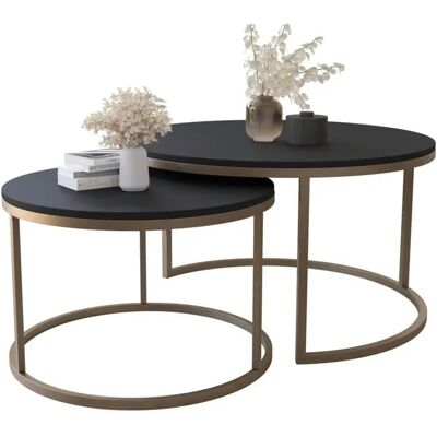 Selsey Couchtisch 2er Set Bello ¦ schwarz ¦ Maße (cm): H: 46 Ø: 80 Selsey Couchtisch 2er Set Bello ¦ schwarz ¦ Maße (cm): H: 46 Ø: 80