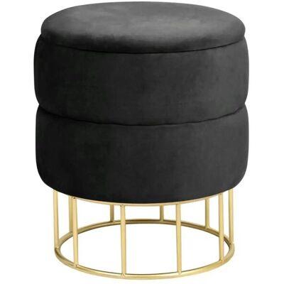 Höffner Pouf mit Stauraum Elisa ¦ schwarz Ø: 37 Höffner Pouf mit Stauraum Elisa ¦ schwarz Ø: 37