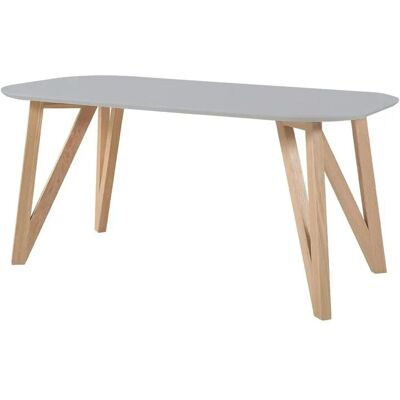 SALESFEVER Grauer ovaler Esstisch - 180x90 cm - Skandinavischer Stil SALESFEVER Grauer ovaler Esstisch - 180x90 cm - Skandinavischer Stil