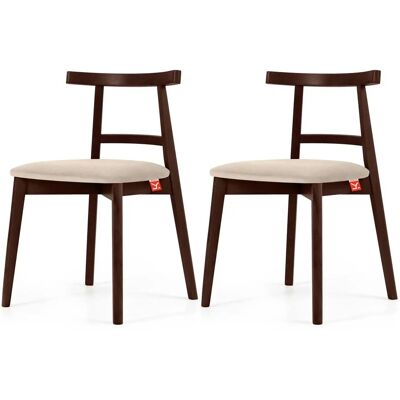 KONSIMO Holzstuhl 2er-Set ¦ creme ¦ Maße (cm): B: 47 H: 76 KONSIMO Holzstuhl 2er-Set ¦ creme ¦ Maße (cm): B: 47 H: 76