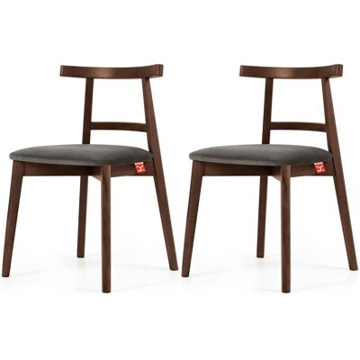 KONSIMO Holzstuhl 2er-Set ¦ grau ¦ Maße (cm): B: 47 H: 76 KONSIMO Holzstuhl 2er-Set ¦ grau ¦ Maße (cm): B: 47 H: 76