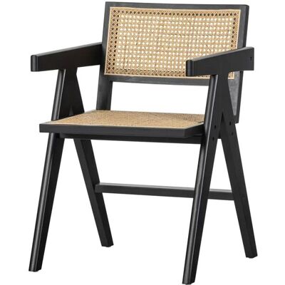 WOOOD Gunn Schwarzer Esszimmerstuhl - Kiefer & Rattan, Exquisit & Flexibel WOOOD Gunn Schwarzer Esszimmerstuhl - Kiefer & Rattan, Exquisit & Flexibel