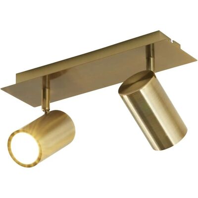 Trio Deckenstrahler 2-flammig altmessing ¦ gold ¦ Maße (cm): B: 30 H: 15 T: Trio Deckenstrahler 2-flammig altmessing ¦ gold ¦ Maße (cm): B: 30 H: 15 T: