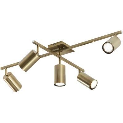 Trio Deckenstrahler 5-flammig altmessing ¦ gold ¦ Maße (cm): B: 77,4 H: 22,4 Trio Deckenstrahler 5-flammig altmessing ¦ gold ¦ Maße (cm): B: 77,4 H: 22,4