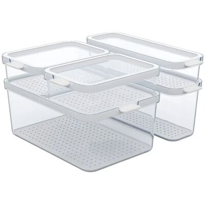 Rotho Kühlschrankorganizer-Set Cauma ¦ transparent/klar ¦ Kunststoff ¦ Maße Rotho Kühlschrankorganizer-Set Cauma ¦ transparent/klar ¦ Kunststoff ¦ Maße